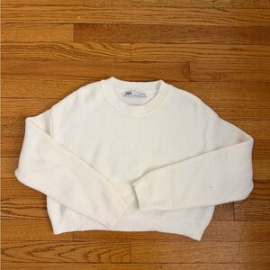 Zara Cream Crewneck Sweater